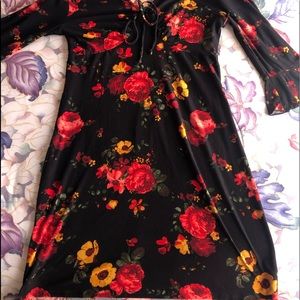 a flower pattern dress